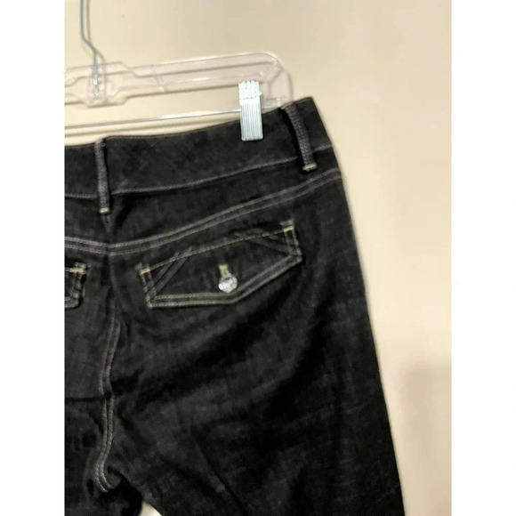 White House Black Market | Women's Black Trouser Leg Jeans Low Rise 2 Short - Picture 6 of 6